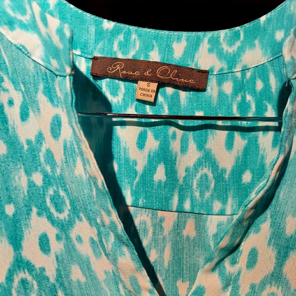 Rose & Olive Turquoise Tank Top